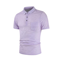 Camisas de Corte Ajustado para Hombre, 100% Algodón, Tejido de Punto, Secado Rápido, Manga Corta, Estilo Casual, Diseño con Bolsillo, Colores Sólidos Personalizables