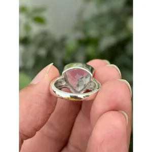 925 Silver Ring <b>Lavender</b> Quartz Gemstone Rose Gold Plated Fashionable Bezel Setting Trendy Inlay Style Perfect <b>Gift</b> Accessory - Product Image 5