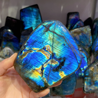 Selbst stehende seltene Multi Feuer Labradorit Freiform Probe Cabochon Edelstein Display Stück Heilung Kristall Mineral Home Decor