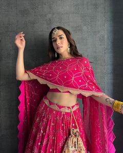 Mới Thiết Kế Đảng Mặc Nặng Mềm Georgette Với Thêu Làm Việc Và Sequnce Làm Việc Wedding Wear Lehngha Choli - Product Image 5