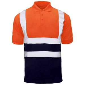 Polo reflectante de alta visibilidad transpirable personalizado, ropa de trabajo de seguridad, polos de manga corta, camisas de trabajo al aire libre de alta visibilidad - Product Image 2