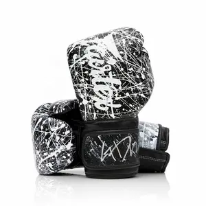 Gants de boxe imprimés Fairtex sur mesure fabriqués avec des gants de boxe Muay Thai en cuir véritable Gants de boxe de style mexicain