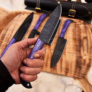 Prix de gros 7pcs Sharp en bois en acier inoxydable Santoku Chef couteaux modernes ensemble de couteaux de cuisine - Product Image 4