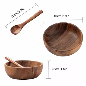 Crescent Crafts Wholesale Solid Acacia Wood <b>Mini</b> Dip Bowl Eco-Friendly Polished for Home or Party Stocked - Product Image 1