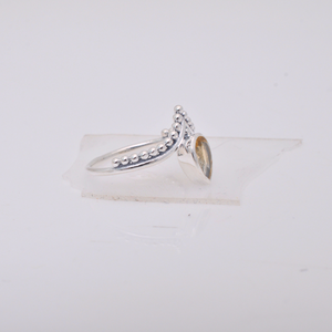 แหวนเงินแท้ 925 ประดับพลอยซิทรินสำหรับผู้หญิง แบบฝังขอบ ขายส่งจำนวนมาก - Product Image 3