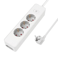 Rallonge Schuko 3 voies avec interrupteur EU Hot Selling White 16A 250V PC 3 Color Box Tabletop Socket Outlets IP20