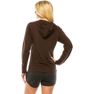OEM-Conjunto de Sudadera con capucha y cremallera personalizada para mujer, ropa para parte superior unisex, con cremallera, en relieve, venta al por mayor - Product Image 3