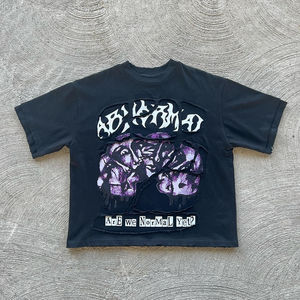 Personalizado Unisex Y2K Dtg Hip Hop Lujo 100% Algodón Oversized Impreso Gráfico Cuello Redondo Loose fit Camiseta para hombres - Product Image 6