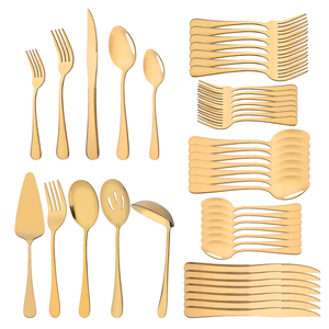 ชุดมีดทองเหลือง16ชิ้นดีไซน์มาตรฐานชุดเครื่องใช้บนโต๊ะอาหารสำหรับบ้านร้านอาหาร - Product Image 2