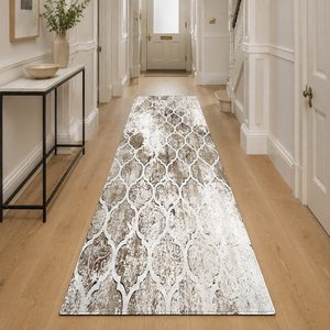 Tapis de salon multicolores neutres modernes abstraits imprimés numériquement, lavables en machine, en chenille, antidérapants, vente en gros RUGS DEPOT LXDP-0595 - Product Image 5
