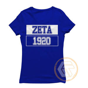 Camisetas Personalizadas al por Mayor para Mujeres de la Hermandad Zeta Phi Beta, Ropa Casual de Alta Calidad, Transpirable, de Algodón y Poliéster, de Color Sólido - Product Image 6