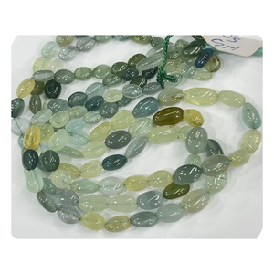 Cuentas de Aguamarina azul natural Forma ovalada suave 5mm-15mm Tamaño 17 pulgadas Strand para la fabricación de joyas Cuentas de alta calidad - Product Image 1