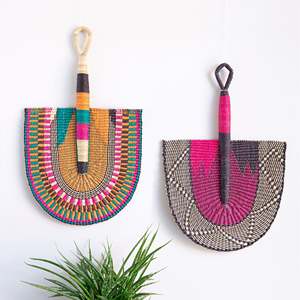 Multifunctional <b>Wall</b> <b>Decor</b> Gift Giveaways Handheld Raffia Small <b>Fan</b> Customizable Color New Design Straw Seagrass <b>Fans</b> - Product Image 5