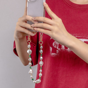 Điện thoại aksesuar Phụ kiện điện thoại Đài Loan dây đeo trái tim trường hợp điện thoại tay đính cườm dây đeo ví corda mỗi di động - Product Image 3