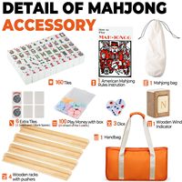 Jeu de Mahjong américain, ensemble de 166 tuiles de Mahjong de qualité supérieure avec sac de transport format voyageur, supports/poussoirs de Mahjong de style occidental
