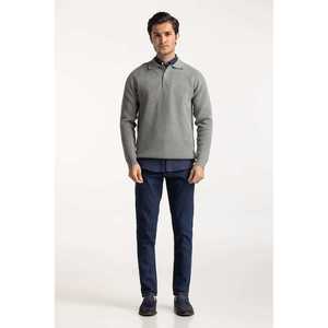 Men's Vintage <b>Cable</b> <b>Knit</b> Mohair <b>Sweater</b> for Polo with Buttons and Logo - Product Image 1