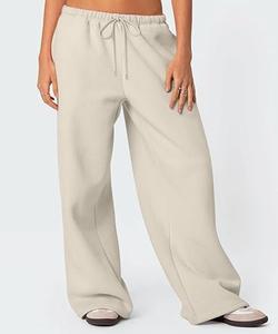 Pantalons pour femmes de haute qualité, lourds, amples, à cordon de serrage, taille élastique, couleur personnalisée - Product Image 6