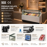 Film chauffant électrique en verre CE Hasgen 304SS à refroidissement par air forcé pour dégivrage d'armoires à glaces italiennes -18°C ° Vitrine à glaces C Gelato