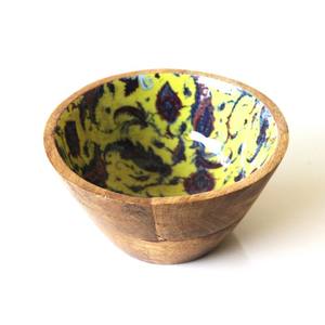 Prix de gros Bol de service en bois de résine pour salades Fruits Noix Bol en bois artisanal de haute qualité à vendre - Product Image 4