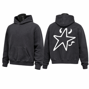 Sudadera con Capucha Negra Lavada Estilo Vintage |   Sudadera con Capucha de Felpa de Algodón con Estampado Gráfico |   Sudadera con Capucha Unisex de Estilo Urbano OEM ODM - Product Image 3