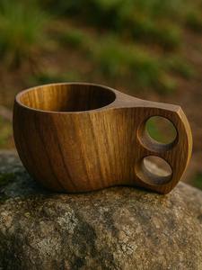 Natural Hand Polished Wooden Kuksa Mug For Gifting Long Lasting Wooden Kuksa <b>Cup</b> For Outdoor Meals at lowest cost - Product Image 6