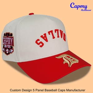 Tùy Chỉnh Logo Của Bạn 5 Bảng Điều Chỉnh Da Lộn Hat Trung Vương Miện Hai Tone Colour Da Lộn Brim Upside Thư 3D Thêu Logo Một Khung Mũ Bóng Chày - Product Image 3