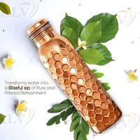 Botella de Agua de Cobre Moderna y Lujosa, Ecológica, Resistente al Calor, Apta para Lavavajillas y Microondas, para Deportes y Camping, 100% Pura y Saludable