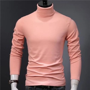 Suéter de Cuello Alto para Hombre, Color Sólido, 100% Algodón, Felpa, Transpirable, Ecológico, Manga Larga, Invierno 2023 - Product Image 4