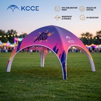 Tente d'événement gonflable personnalisée par sublimation, résistante aux UV, dôme à air scellé, auvent coupe-vent pour festival de musique, concert et fête