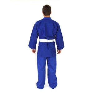Uniforme de Jiu Jitsu Azul Personalizado con Cinturón Blanco, Kimono Brasileño de BJJ, Traje de Entrenamiento de Tela Ligera - Product Image 3