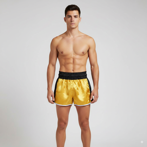 Nueva llegada logotipo personalizado Muay Thai Shorts 100% algodón Kick Boxing moda venta al por mayor a granel MMA Shorts con diseño frontal - Product Image 4