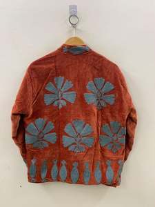 Brown Handcrafted Suzani Velvet <b>Jacket</b> Floral Elephant Embroidery Style For Unisex Boho <b>Hippie</b> coat Indian Wholesaler Of <b>Jacket</b> - Product Image 2