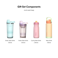 Ensemble cadeau de 3 bouteilles d'eau sportives personnalisées Hong Ling, sans BPA, avec shaker et gourde de cyclisme