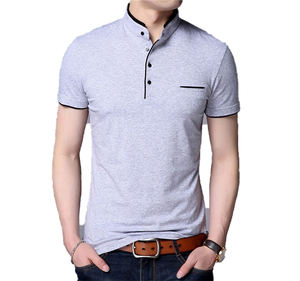 Service OEM Chemises polo pour hommes Logo personnalisé Chemise polo à manches courtes Chemise habillée pour hommes 100% coton Col montant Taille plus - Product Image 3