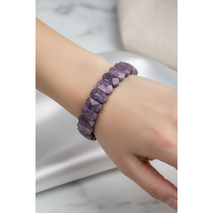 Bracciale in Pietra Naturale Lepidolite con Taglio Largo - Product Image 6