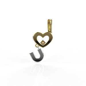 Ishi Diamonds 18K Gold Dual Tone I Love You Lab Grown Diamond Pendant - Product Image 4