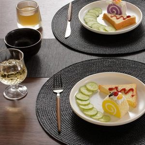 Sets de table ronds en jute et tissu perlés fabriqués à la main pour table à manger mariage noël et réunions de famille décoration de fêtes - Product Image 4