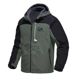 Sudadera con capucha Softshell resistente al agua para hombre, chaqueta con panel Softshell OEM para hombre con capucha, cortavientos, sudaderas con capucha forradas de lana - Product Image 1