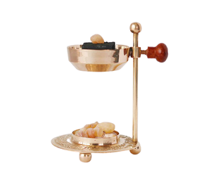 Brûleur d'encens en laiton poli doré taille et forme personnalisées brûleur de bakhoor oud pour l'utilisation de parfum de fête de mariage - Product Image 2