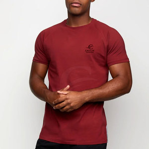 Camiseta de gimnasio para hombre más vendida, transpirable, ajustada, para entrenamiento, secado rápido, tejido de poliéster/algodón, ropa de calle - Product Image 3