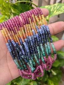 Natural Multi Sapphire Beads 3-4mm Gemstone Beads Strand for Jewelry Making DIY <b>Bracelets</b> Necklaces Wholesale - Product Image 3