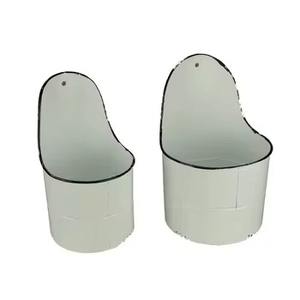 Jardinière murale en métal de forme ronde à revêtement blanc de qualité supérieure Style vintage porte-fleurs longue durée pour la décoration de la maison - Product Image 1