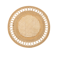 Set de table en rotin tressé à la main, fibre naturelle, design moderne, forme légère, écologique, diamètre 33 cm - Cadeau de mariage ou de pendaison de crémaillère
