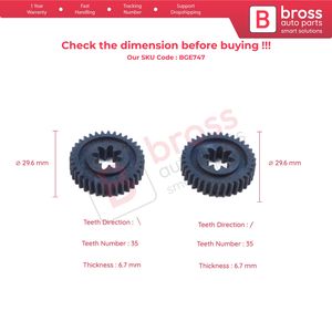Juego de Engranajes de Reparación del Motor del Actuador de Reclinación del Asiento Eléctrico BGE747 para Serie 7 E38 1994-2001 Serie 5 E39 1997-2004 - Product Image 2