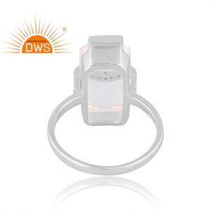 Última venta plata esterlina 925 moissanita natural y piedras preciosas de cuarzo cristalino anillo apilable diseño personalizado fabricante de joyas - Product Image 2