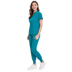 Women's Medical <b>Scrubs</b> Nurse Uniform <b>Top</b> Woven Fabric <b>Scrub</b> Sets for Hospitals with OEM Service - Product Image 4
