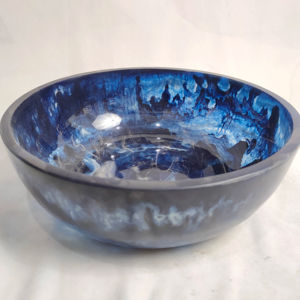 Bol en résine époxy de style américain, fait à la main, écologique, plat à fruits unique, centre de table de luxe, couleurs personnalisées pour la décoration de la maison - Product Image 1