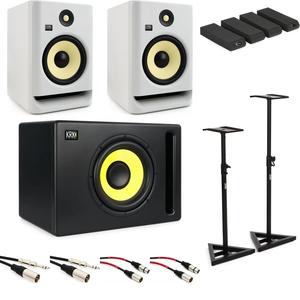 Nouvel arrivage : Paire de moniteurs de studio amplifiés KRK RP8G5-ROKITS-8 de 8 pouces (5e génération) avec 2 pieds inclus - Product Image 3