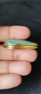 Cabujón de Amazonita con Ranuras de Latón, Cristal Curativo Increíble, Piedra Preciosa Suelta para la Fabricación de Joyas - Product Image 5