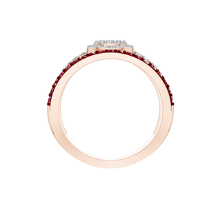 Élégante bague de fiançailles en argent sterling 925 Moissanite originale synthétique rouge rubis 84 pierres plaqué rhodium style religieux fin - Product Image 2